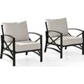 Crosley 2 Piece Kaplan Outdoor Seating Set with Oatmeal Cushion - Two Kaplan Outdoor Chairs KO60013BZ-OL